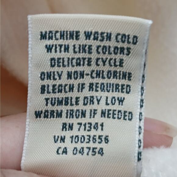 L. L. Bean Long Sleeve Hooded Quilted Full Zip Jacket Cream Size Medium Outdoors - Picture 11 of 11